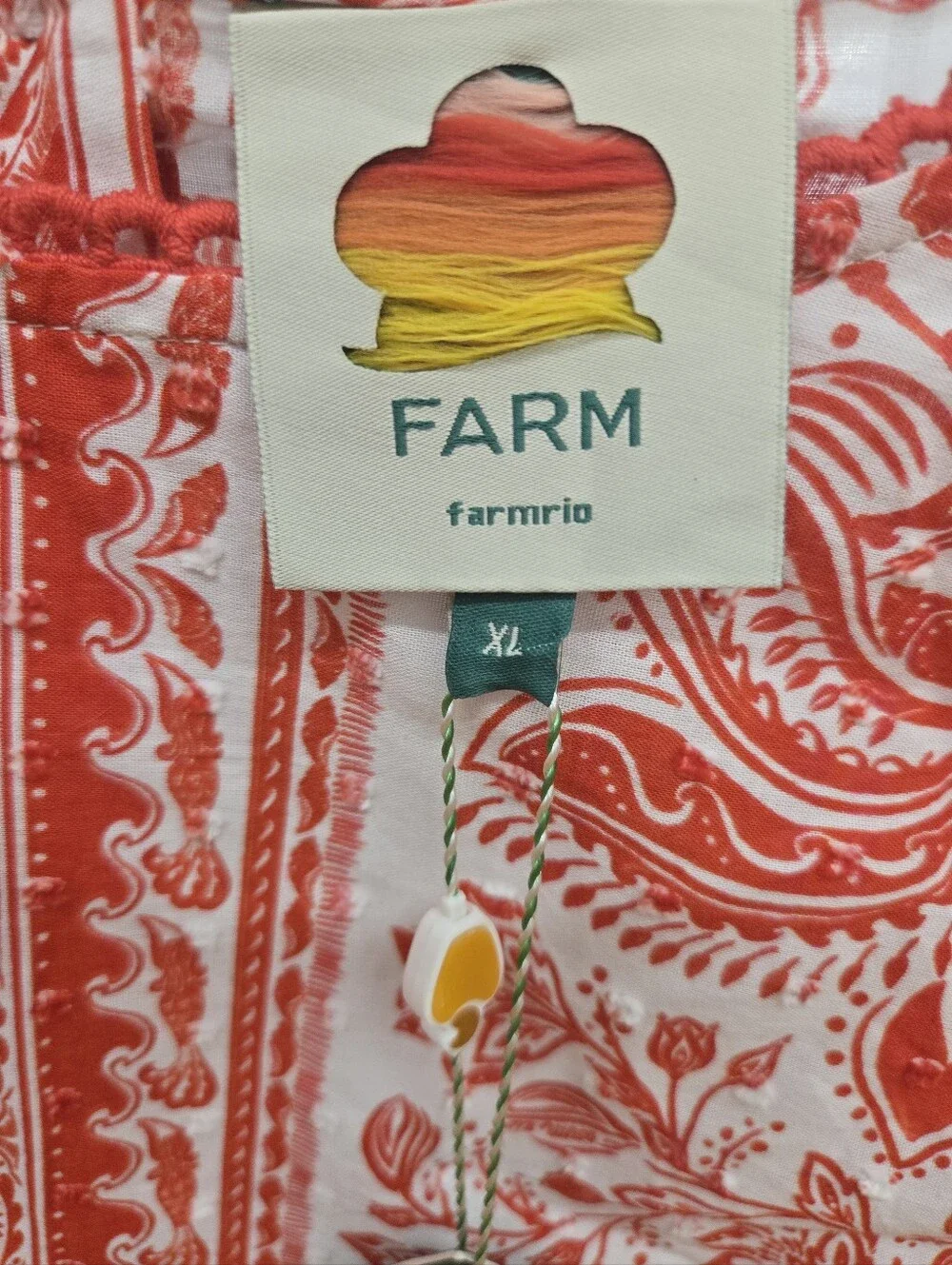 NWT FARM Rio River Ride Red Blouse Sz XL